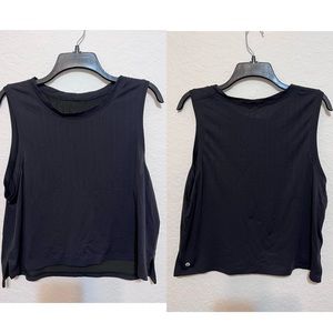 Lululemon Black Cropped Muscle Tank Size 6